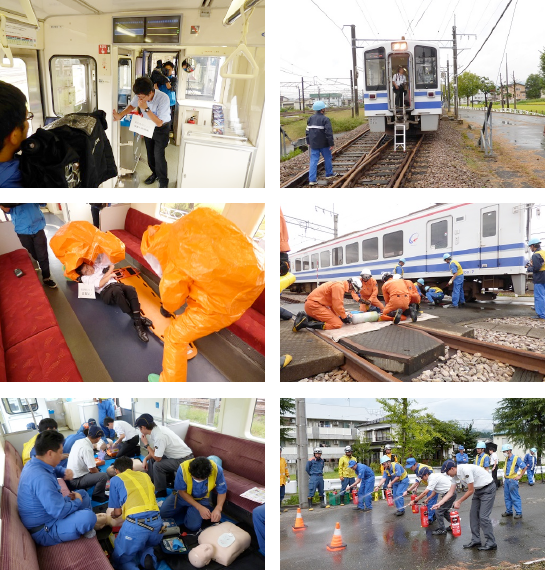 地元の消防署・警察署との合同訓練